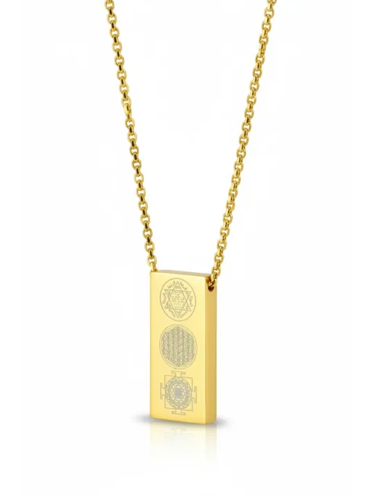 YantraX Zarif Çelik Kadın Kolye Sayı Sekansları ve Sri Yantra ve Kubera Yantra Sembolü Paslanmaz YantraX Zarif Çelik Kadın Kolye Sayı Sekansları ve Sri Yantra ve Kubera Yantra Sembolü Paslanmaz