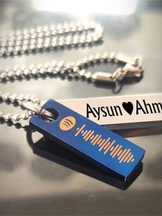 Spotify Unisex Çelik Kolye Seti