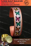 Kadın Bakır Bileklik - Butterfly Model Özel Baskı Metal Kutu Ve Doğal Taşlar Kadın Bakır Bileklik - Butterfly Model Özel Baskı Metal Kutu Ve Doğal Taşlar