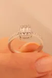 Kadın Gümüş Yüzük - Süreyya Baget Taşlı Kare Model Kadın Yüzük
