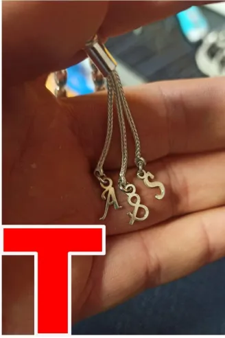Tespih Püskülü İçin Gümüş Harf ve Şekil