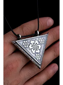 Büyük Boy Gümüş Muska Haznesi Menekşe Model