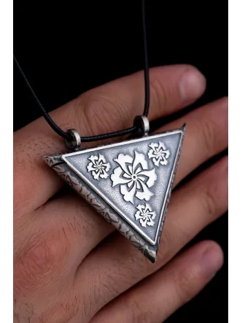 Büyük Boy Gümüş Muska Haznesi Menekşe Model