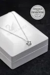Kadın Gümüş Kolye - Swarovski Taşlı Zirconia İçi Taşlı Yıldız Motifli Kadın Kolye