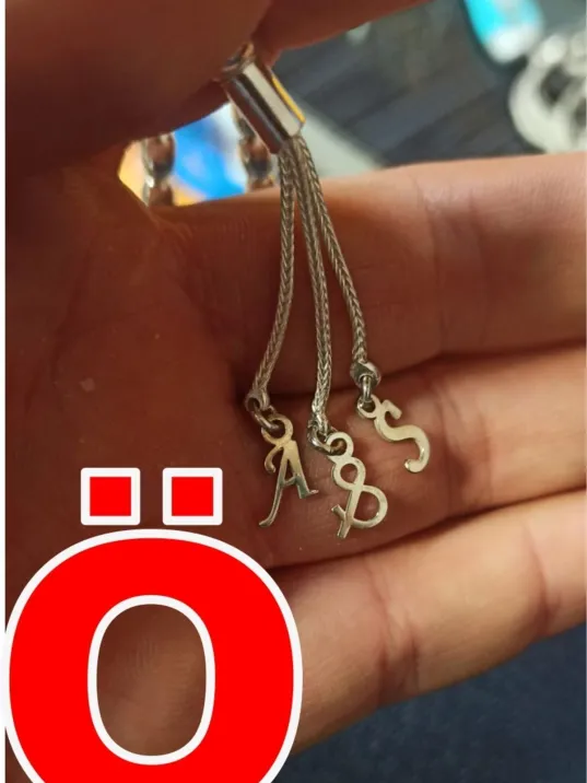 Tespih Püskülü İçin Gümüş Harf ve Şekil