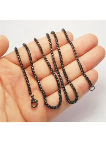 Kalın Siyah Polo Model Erkek Çelik Kolye