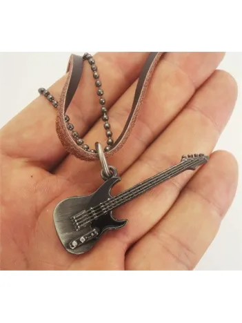 Gitar Erkek Deri Kolye