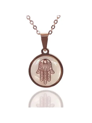 Fatma Ana Eli Paslanmaz Çelik Rose Renk Bayan Kolye