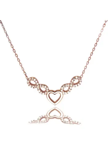 Gümüş Bayan Sonsuzluk Kalp Kolye