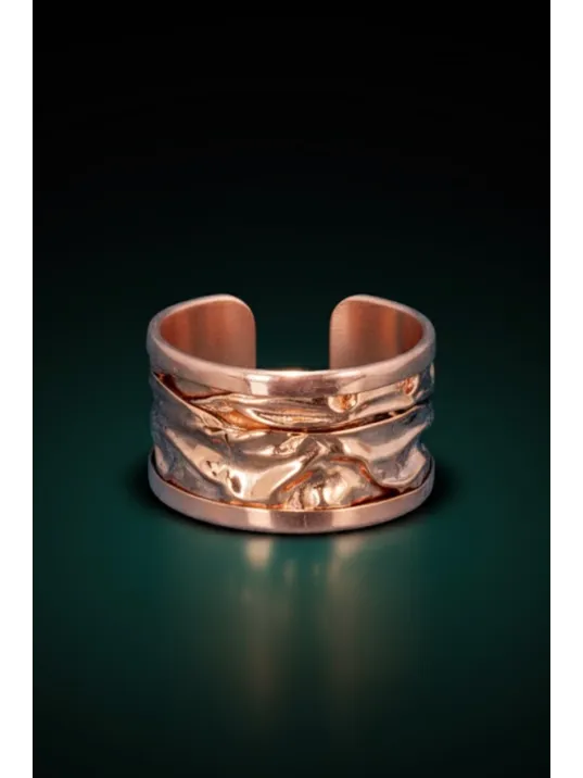 Kadın Bakır Yüzük - Bej Sonbahar Işıltısı Model Bakır Kadın Kolye Yüzük