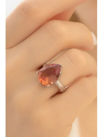 Dikdörtgen Baget Zultanit Kadın Gümüş Yüzük