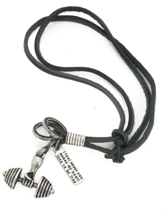 Dambıl Erkek Deri Kolye Dambıl Erkek Deri Kolye