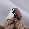 Kırmızı Yakut Taşlı Kenarı İşlemeli Özel Seri Erkek Gümüş Yüzük Kırmızı Yakut Taşlı Kenarı İşlemeli Özel Seri Erkek Gümüş Yüzük