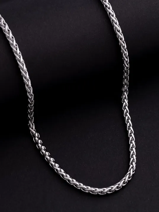 Yuvarlak Kral Model Çelik Erkek Kolye Zincir 4.5mm