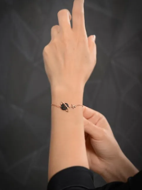 Rose Yaşam Çiçeği Model 2 Kadın Gümüş Bileklik GBLYSMCCGM2-ROS