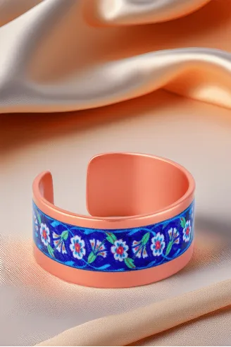 Kadın Bakır Yüzük - Sunflower Model Özel Baskı Metal Kutu Ve Kuvars Taşı