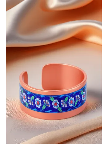 Kadın Bakır Yüzük - Sunflower Model Özel Baskı Metal Kutu Ve Kuvars Taşı