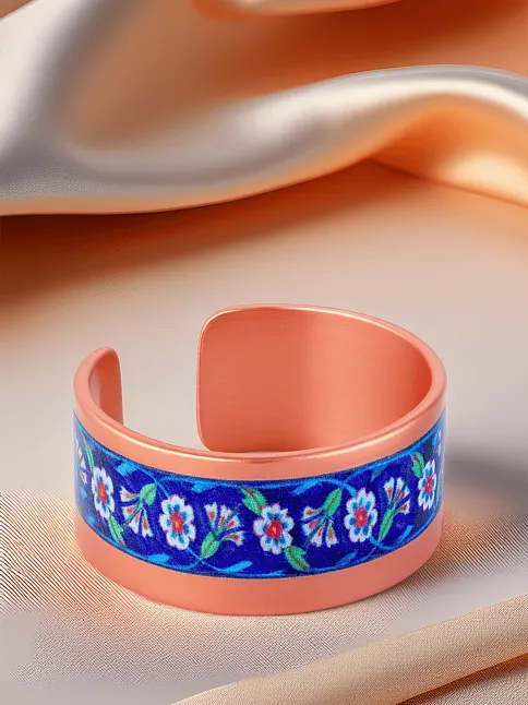 Kadın Bakır Yüzük - Sunflower Model Özel Baskı Metal Kutu Ve Kuvars Taşı