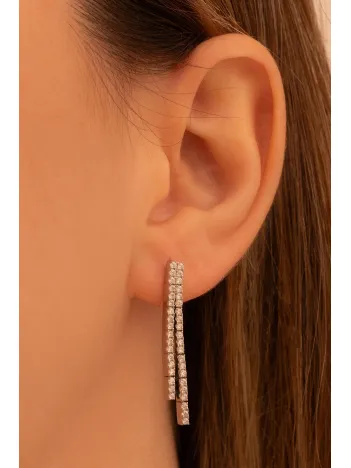 Kadın Gümüş Küpe - Sedef Zirkon Taşlı Kadın Küpe