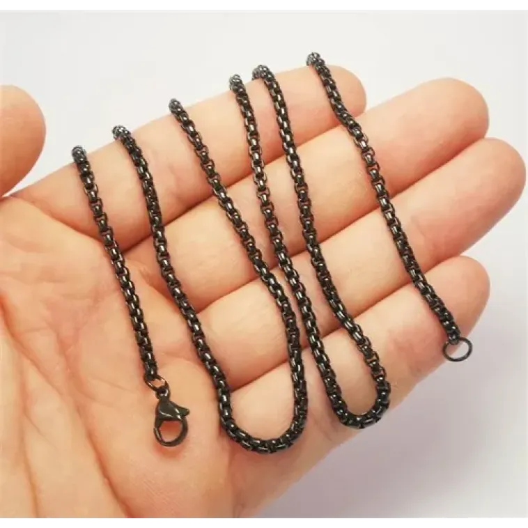 İnce Siyah Polo Model Erkek Çelik Kolye İnce Siyah Polo Model Erkek Çelik Kolye
