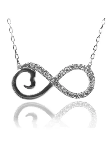 Kalpli Sonsuzluk Bayan Gümüş Kolye Zincir