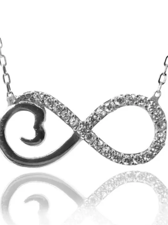 Kalpli Sonsuzluk Bayan Gümüş Kolye Zincir