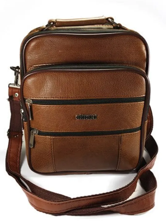 Güderi Marka Taba Renk Hakiki Deri Erkek Deri Çanta Çelik Kasalı Büyük Boy