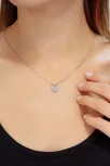 Kadın Gümüş Kolye - Swarovski Taşlı Zirconia Çok Taşlı Kelebek Motifli Kadın Kolye