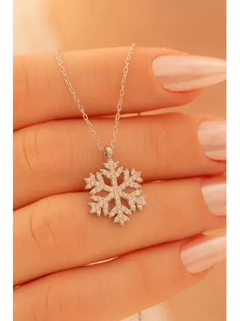 Kar Tanesi Bayan Gümüş Kolye