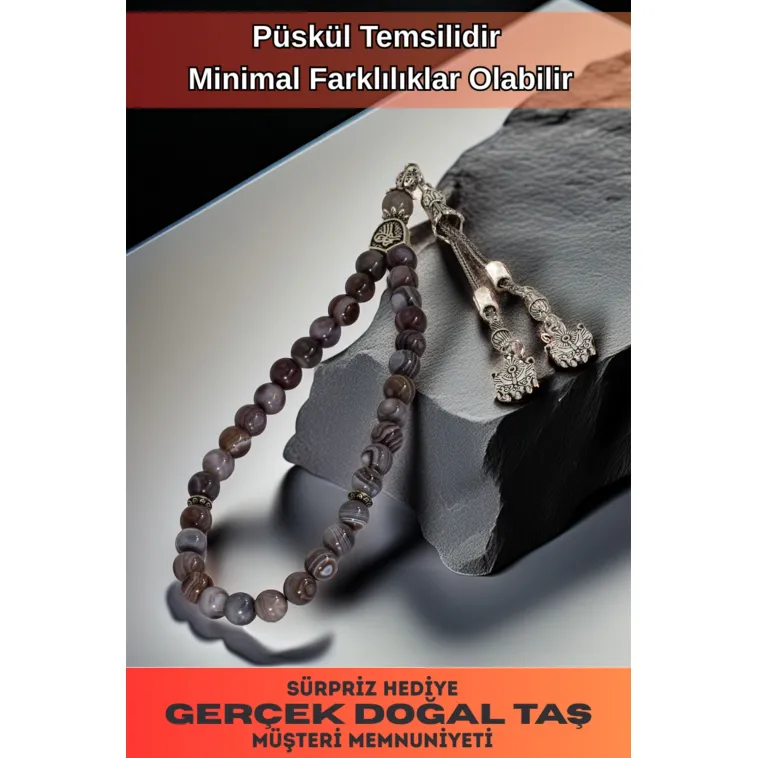 Erkek Doğal Taş Tespih - Doğal Mor Akik Taşlı Ortaboy Tesbih Erkek Doğal Taş Tespih - Doğal Mor Akik Taşlı Ortaboy Tesbih