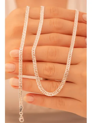 Kadın Gümüş Set - 4 mm Oluklu Nano Model Zarif Kadın Set