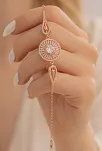 Kadın Bileklik- Gümüş Rose Renk Baget taşlı Kadın Bileklik
