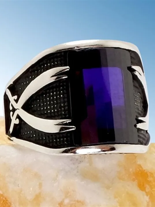 Zülfikar Erkek Gümüş Yüzük 4 Farklı Renk Seçeneği