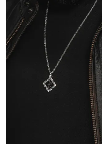 Erkek Çelik Kolye - Modern Kutup Yıldızı Model Erkek Kolye