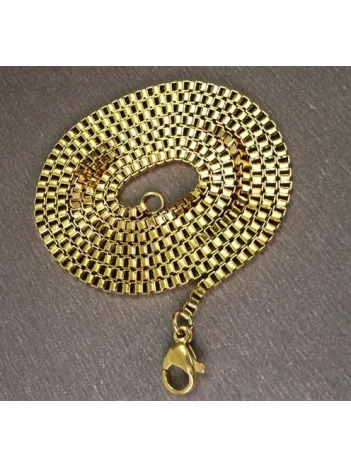 OttoMan Altın Rengi Kübik Erkek Kolye Zincir İnce Zarif Model