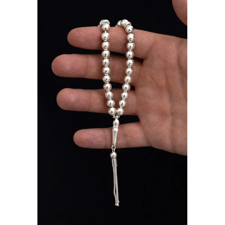 Gümüş Tespih Düz Küre Orta Boy 21gr Gümüş Tespih Düz Küre Orta Boy 21gr