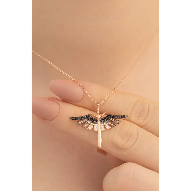 Kadın Gümüş Kolye - Kadın Mikail Kılıcı Rose Renk Model Gümüş Kolye Kadın Gümüş Kolye - Kadın Mikail Kılıcı Rose Renk Model Gümüş Kolye