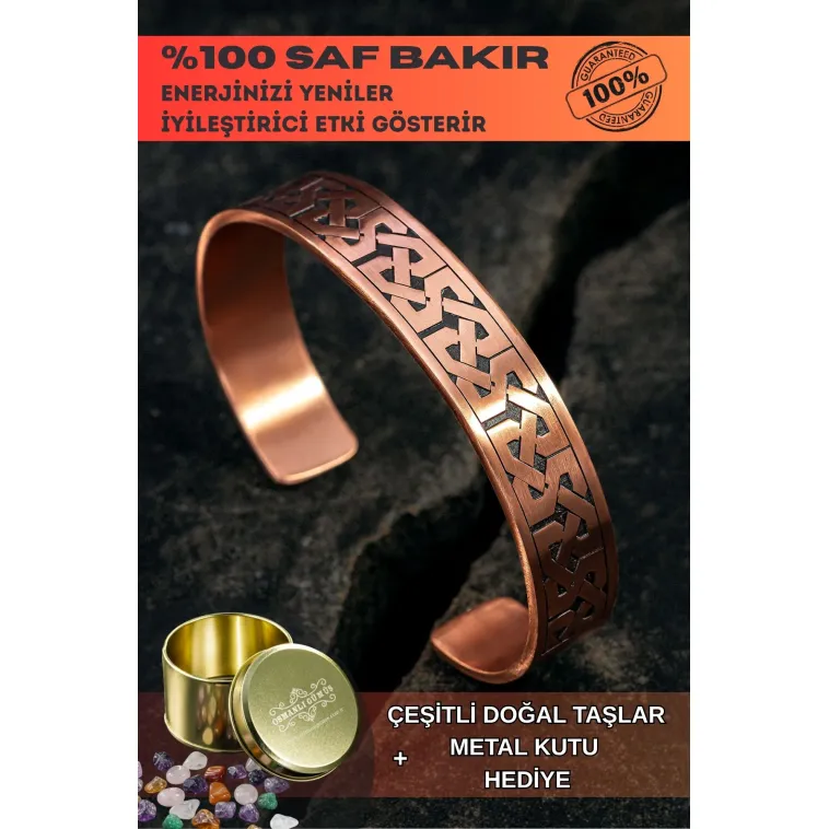 Kadın Erkek Saf Bakır Bileklik Kalın Zevahir Model Metal Kutu Doğal Taşlar Bakır Kelepçe Bilezik Kadın Erkek Saf Bakır Bileklik Kalın Zevahir Model Metal Kutu Doğal Taşlar Bakır Kelepçe Bilezik