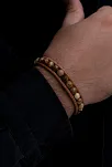 Jasper Doğaltaşlı Kadın Deri Ve Çelik Bileklik