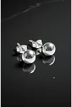 Kadın Gümüş Küpe - 7 mm 925 Ayar Gümüş Top Küpe