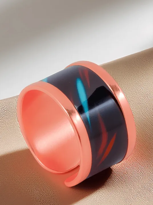 Kadın Bakır Bileklik Yüzük Set - Andrelina Model Özel Baskı Metal Kutu Ve Doğal Taşlar Kadın Bakır Bileklik Yüzük Set - Andrelina Model Özel Baskı Metal Kutu Ve Doğal Taşlar