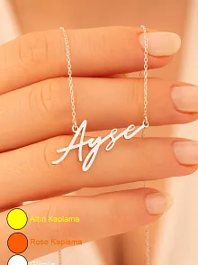 Kadın Gümüş Kolye - Ayşe Yazılı 925 Ayar Gümüş Kadın Kolye
