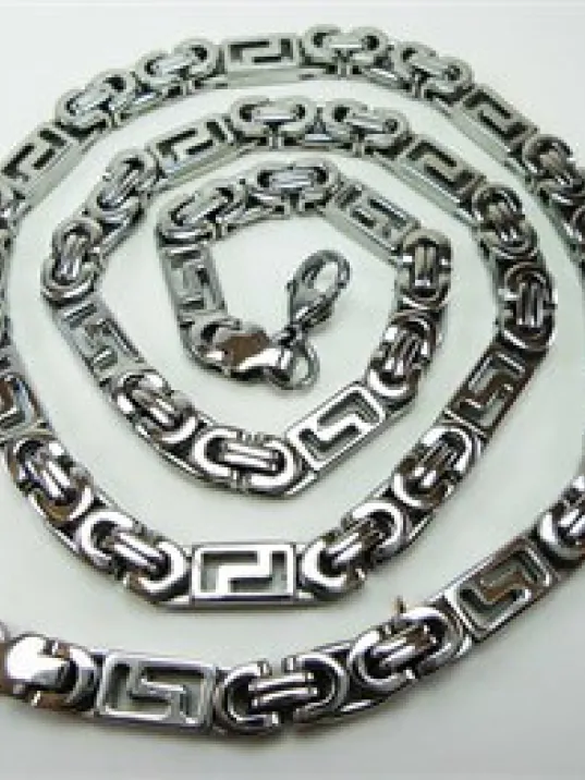 ERKEK ÇELİK KOLYE ZİNCİR VE ERKEK BİLEKLİK SET YASSI MODEL ERKEK ÇELİK KOLYE ZİNCİR VE ERKEK BİLEKLİK SET YASSI MODEL