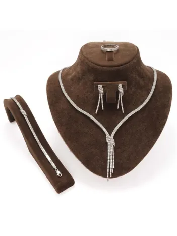 Petra Su Yolu Gümüş Bayan Set - Kolye, Bileklik, Küpe, Yüzük