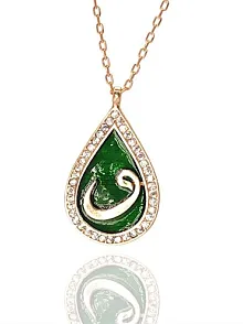 Zirkon Taşlı Damla Model Rose Renk Vav Harfi Gümüş Kolye