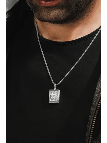 Küçük Boy Gümüş Muska Cevşen Haznesi Erkek Gümüş Kolye Küçük Boy Gümüş Muska Cevşen Haznesi Erkek Gümüş Kolye