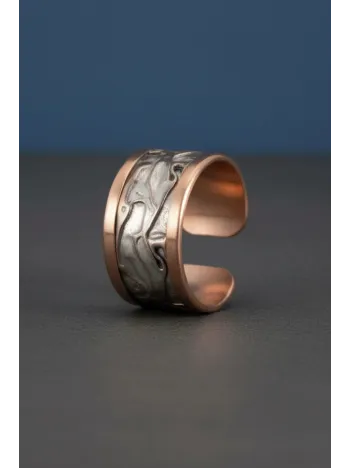 Kadın Bakır Yüzük - Beyaz Yıldız Tozu Model Bakır Kadın Yüzük