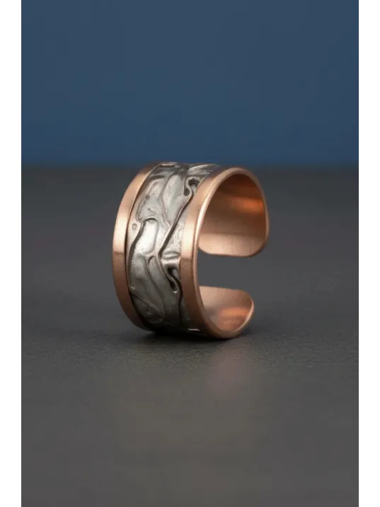 Kadın Bakır Yüzük - Beyaz Yıldız Tozu Model Bakır Kadın Yüzük