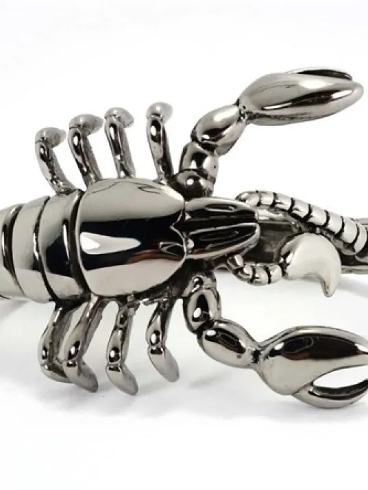 Akrep Figürlü Erkek Çelik Bileklik Özel Tasarım Lüks Model
