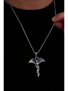 Erkek Gümüş Kolye - Game Of Thrones Ejderha Figürlü Gümüş Erkek Kolye